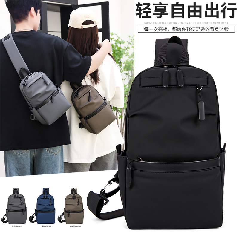 New 2023 Summer Simple Casual Men's Chest Bag Trend Brand Men's Bag Purse Business Single Shoulder Crossbody Bag Handbag