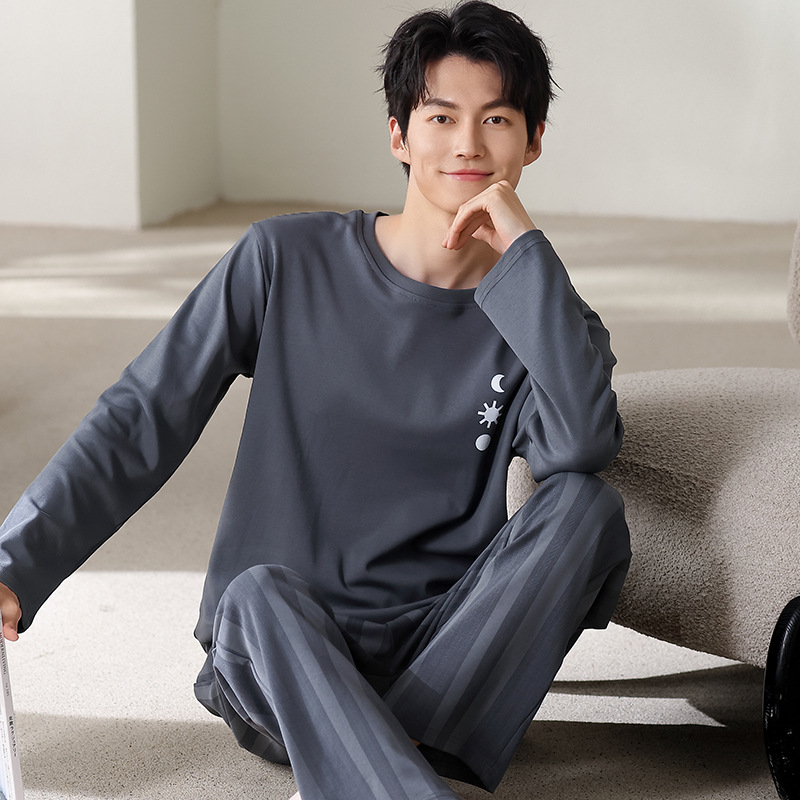 Y6838 순면 남성용 라운드넥 긴소매