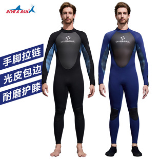 New 3mm Wetsuit Men's One-Piece Long-Sleeved Thickeneded Cold-Proof Wetsuit Snorkeling Surfing Winter Swimming Warm Wetsuit Scr