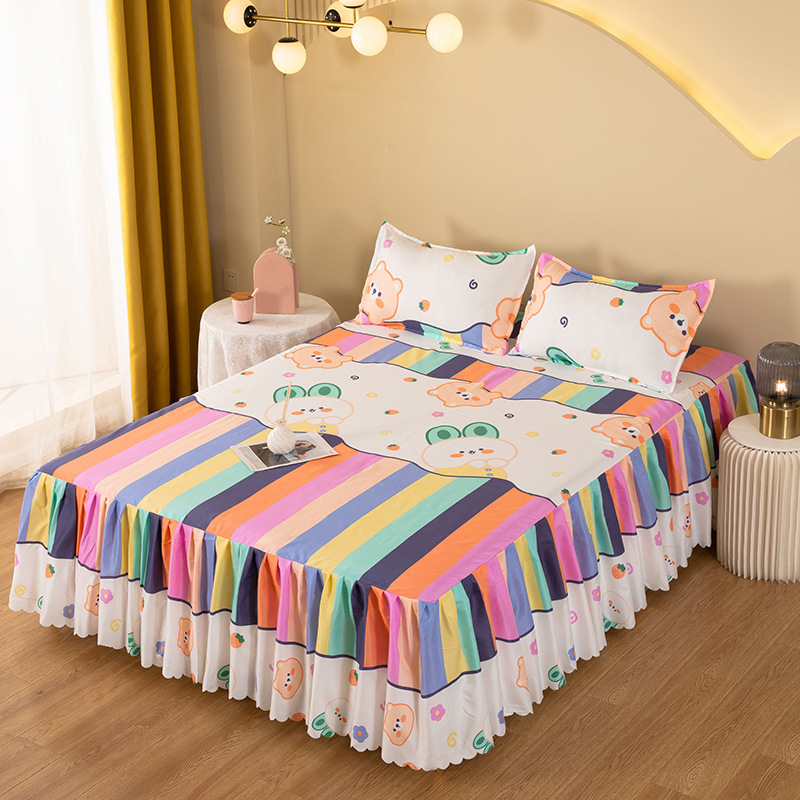 Sábanas, una sola pieza, falda de cama para el hogar, cubierta de cama, cubierta de cama, cubierta de cama antideslizante, falda, falda, falda de cama, cubierta de cama, cubierta protectora Simmons