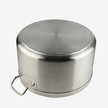 批发不锈钢锅商用电磁炉汤煲复底矮身锅火锅加厚底大容量汤桶酒店