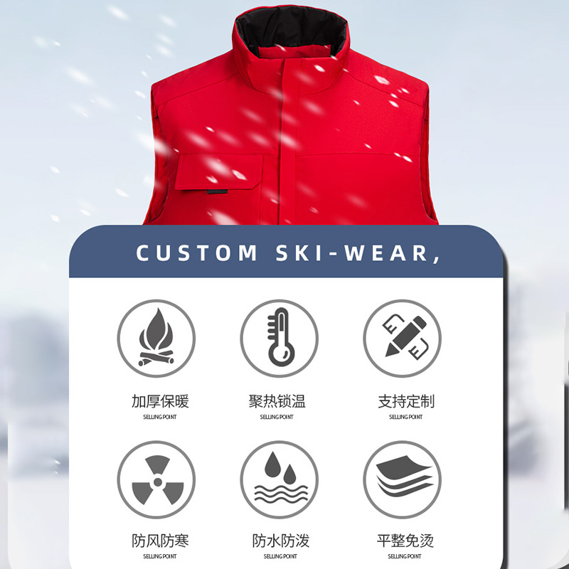 Moda de otoño e invierno ropa de trabajo cálida grupo actividad de construcción ropa a prueba de viento y a prueba de lluvia al aire libre abajo Chaleco de algodón personalización