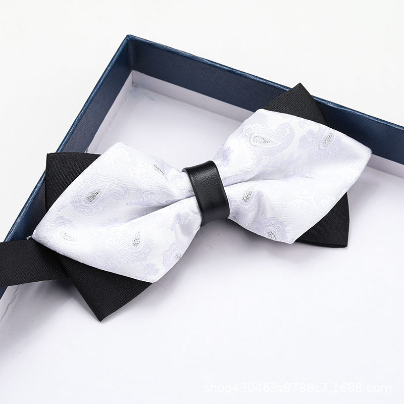 삼각형 흰색 캐슈 나비 넥타이