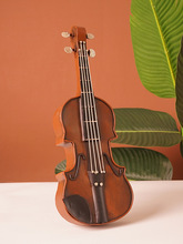 复古法式铁艺欧式小提琴摆件乐器小模型仿真港式茶餐厅钢琴装饰品