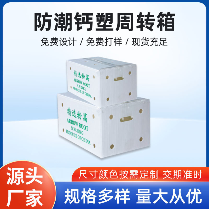 Circulating calcium-plastic turnover box Vegetable and fruit transportation PE hollow plate box Vegetable moisture-proof calcium-plastic turnover box customization