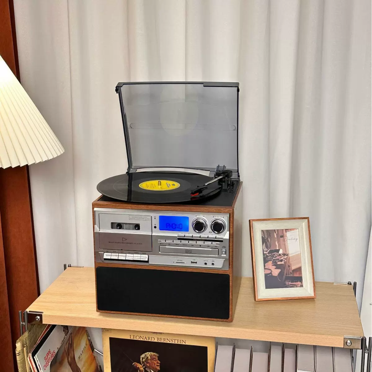 复古多合一黑胶唱片机磁带机CD机无线蓝牙插卡音箱多功能摆件礼物