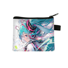 新款初音未來零錢包學生可愛高顏值收納卡包滌綸大容量隨身包包批