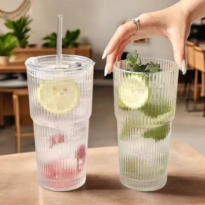 High quality coffee capacious straw with glass, for beloved