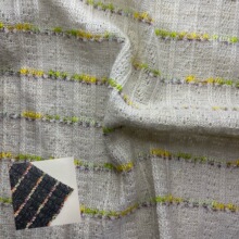 针织小香风纯色条纹花呢布衣服鞋子帽子包包设计师裁缝手工面料布