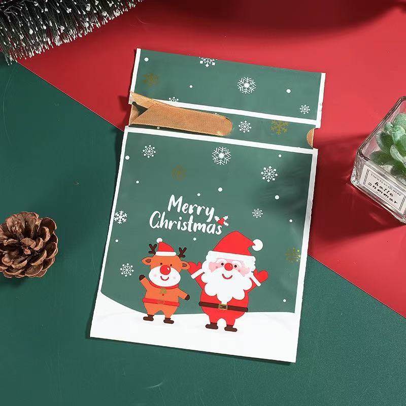 クロスボーダークリスマスプラスチック包装袋、スノーフレーククリスプ巾着袋、ホリデーベーキングビスケット、キャンディギフトバッグ卸売|undefined