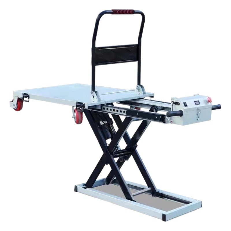 Carga y descarga van de elevación portátil camión hidráulico scooter plano plataforma elevadora de tijera camión eléctrico