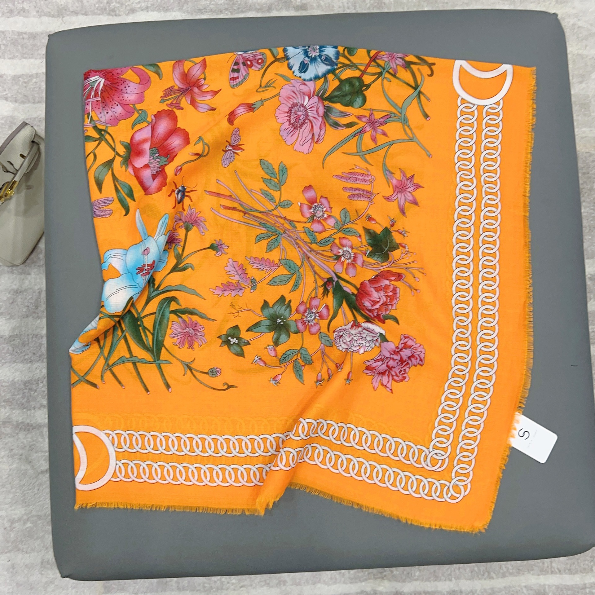 Pañuelo Cuadrado Grande Desmontable, Nuevo Estilo Primavera/Verano 2024, Chal Decorativo Estampado de Moda, Chal Elegante para Viajes y Fotografía