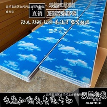 PVC长条蓝天白云吊顶扣板自装棚顶材料浴室卫生间塑料扣板天花|照