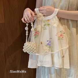 女童碎花背心裙夏装2025新款小童裙子女宝宝洋气度假公主裙连衣裙