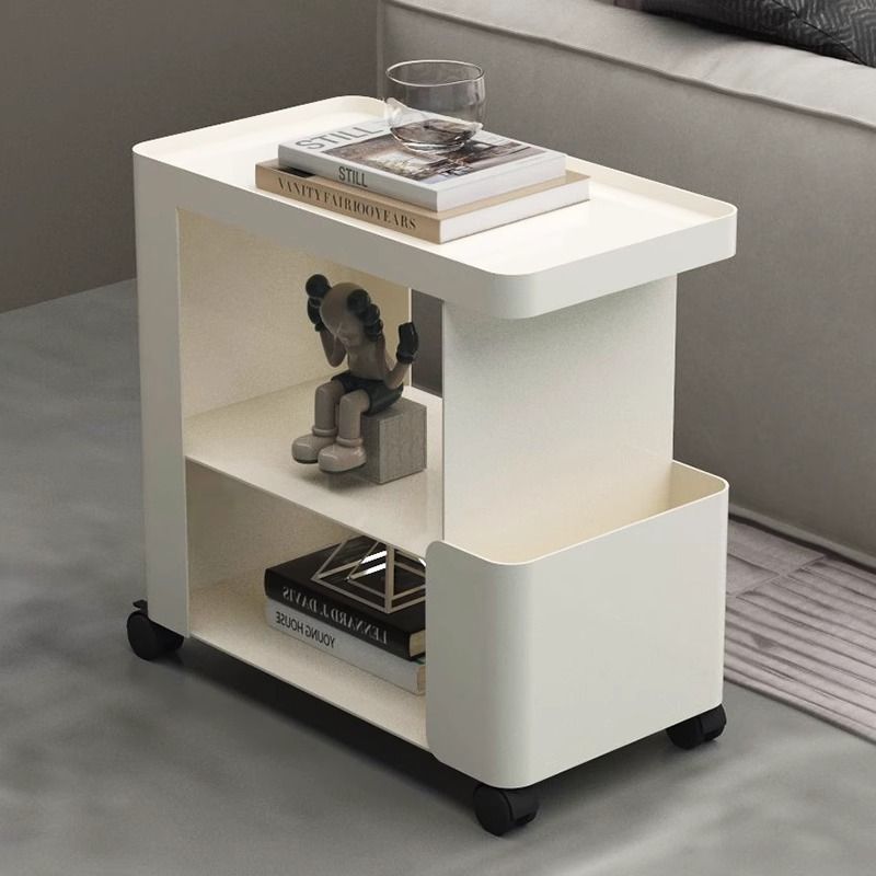 Light Luxury Creative Living Room Mobile Trolley Iron Modern Home Sofa Simple Coffee Table Storage Rack Bedside Table