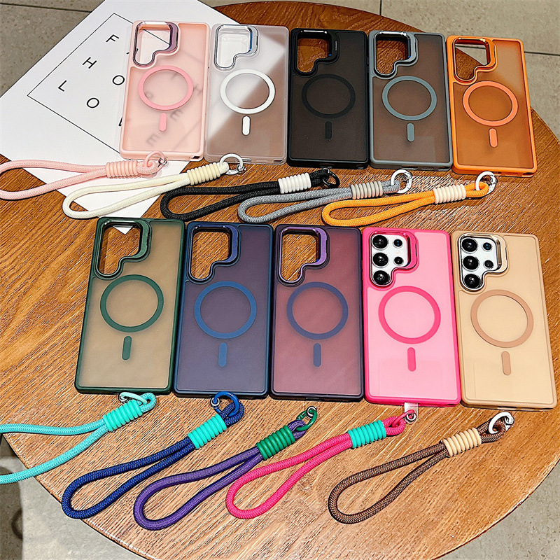 Skin-Feel Magnetic Lens Holder Samsung S26Ultra Mobile Phone Case Suitable for S24Fe Matte A56 Cross-Border S24/36