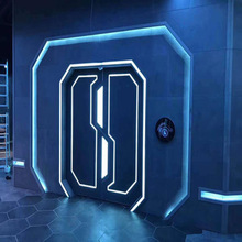 四川厂家直销掌纹科技感应门LED网红自动门造型自动玻璃门旋转门