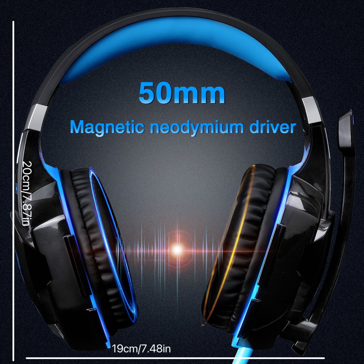 Yinzhuo G2000 illuminated stereo wired computer headset, gaming headset for PS5.
