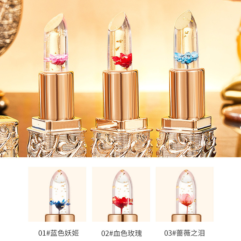 XRoland 薔薇の花びらゼリー変色口紅温度変色口紅女性のための手頃な価格の卸売 L038|undefined