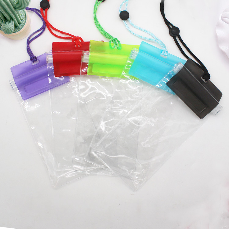 Tri-fold protector Velcro bolsa impermeable transparente PVC pantalla táctil teléfono móvil natación deriva de dibujos animados teléfono móvil caso impermeable