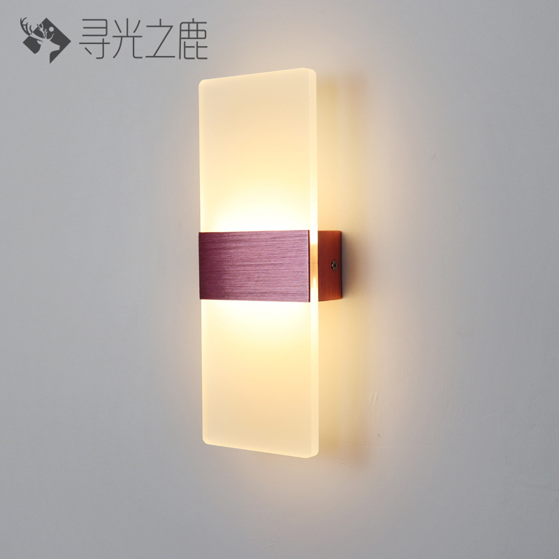 Lámpara de pared de acrílico LED simple lámpara de noche dormitorio salón Hotel pasillo LED iluminación de ingeniería