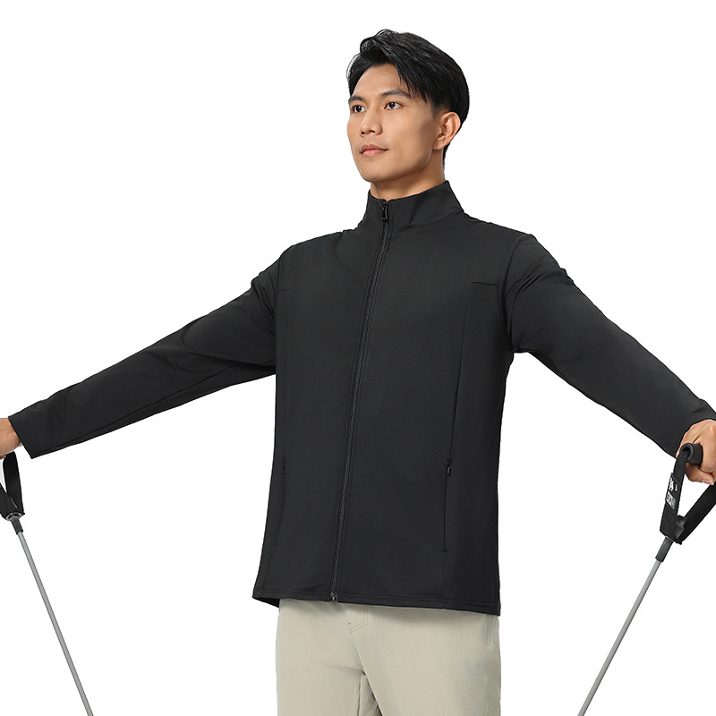 Nueva chaqueta de otoño los hombres collar del soporte color sólido negocio la moda delgada capa superior primavera y otoño