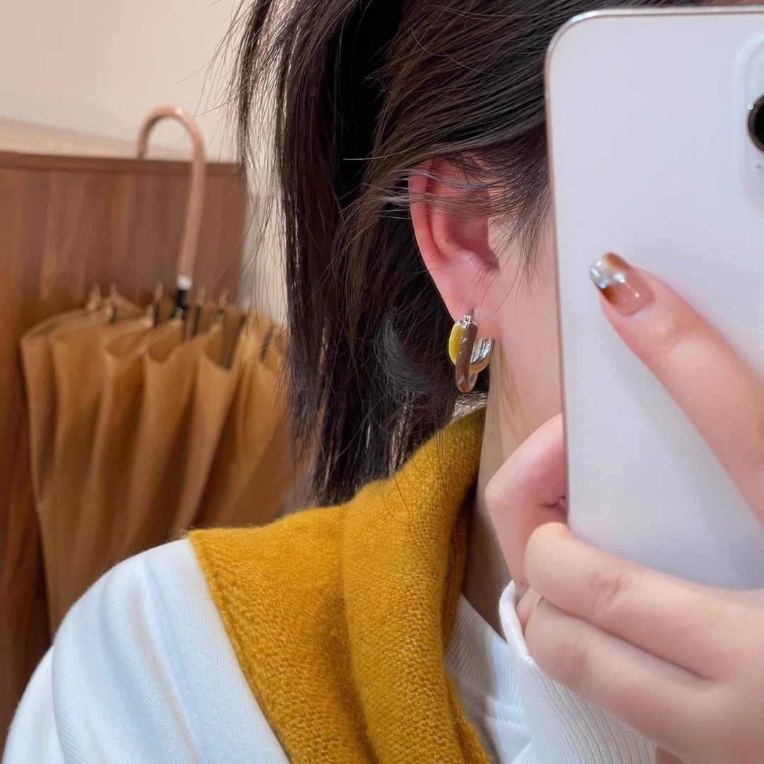 Meilad aretes de color geométrico de doble capa 2025 nuevos aretes de diseño único aretes de moda aretes de estilo versátil