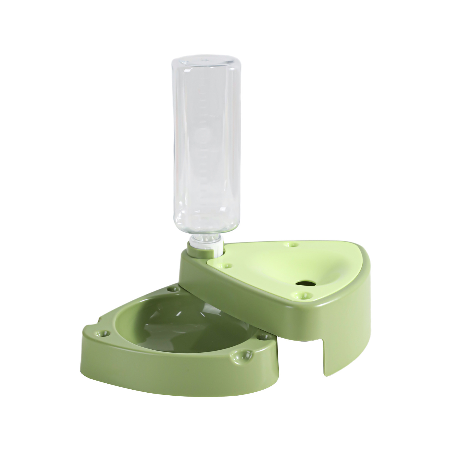 alimentador de agua automático para gatos, cuenco de queso plegable a prueba de polvo con botella de agua de escala, cuenco para gatos para mascotas al por mayor