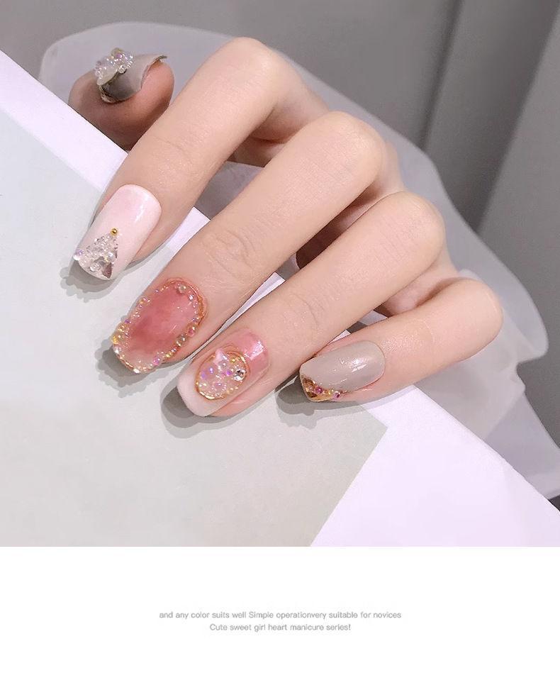 6-Compartment Mini Small Steel Beads Nail Art Decorations Small Gold and Silver Color Boxed Metal Beads DIY Nail Accessories Wholesale
