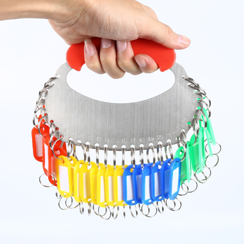Stainless steel key plate storage can be marked intermediary key ring buckle classification key ring plate key card string rental room