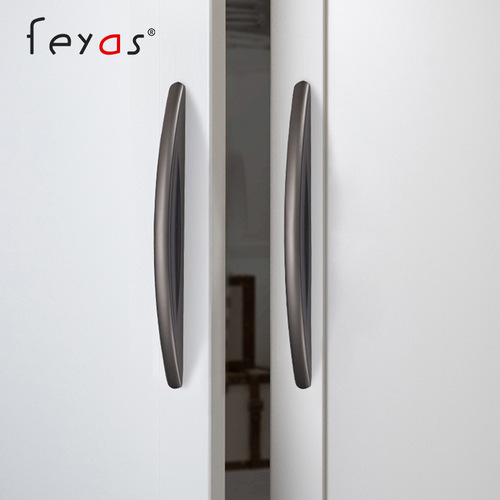 Drawer cabinet wardrobe door small pull handle curved black gold handle cabinet door in modern minimalist style zinc alloy
