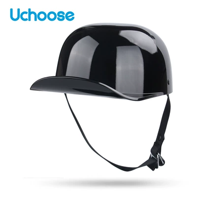 Patch Motorcycle Half Helmet, Motorcycle Safety Supplies - glossy-black-m