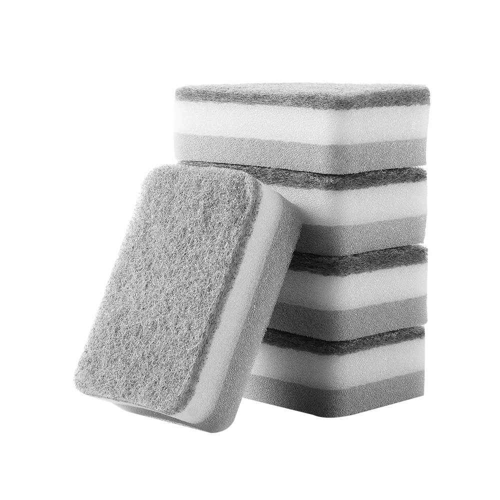 Limpiador de esponja de lavado duradero de doble cara, limpieza de cocina, bloque de esponja de lavado, esponja engrosada de alta densidad, toallitas