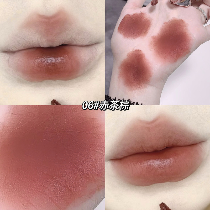 Gege bearゴゴ熊の柔らかい裸の霧のベルベットの唇の釉薬のつや消しの学生の党のすっぴんは白い口紅の女性を現します。|undefined