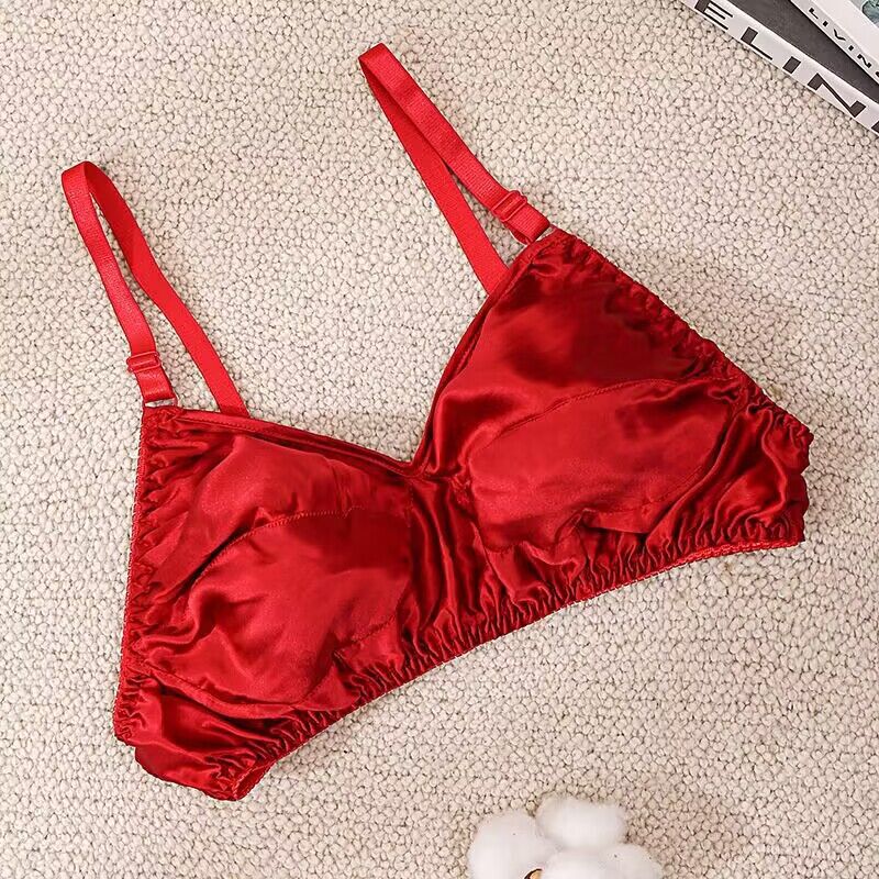 Silk Bra, Sponge-Free, Thin, Seamless Intimates, Women's Large Size Breathable Bra, Mulberry Silk Bra, No Rims, Sweat-Absorbent