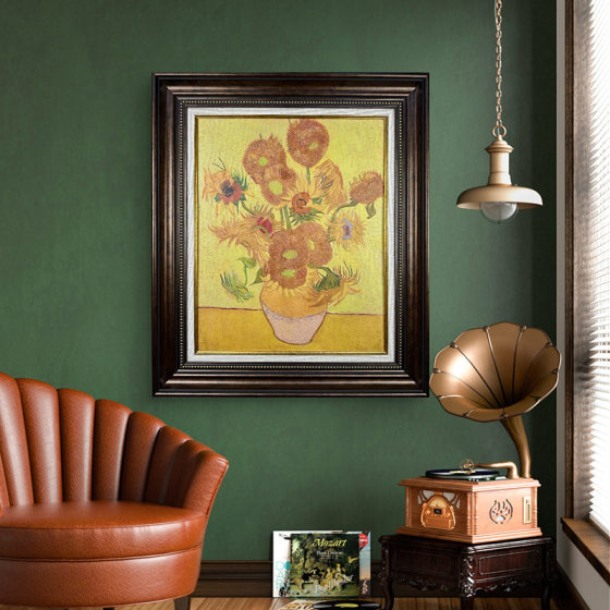 Famous Painting Home Decoration Painting Sunflower Oil Painting Replica Bedroom Dining Room Hallway Hanging Painting Vintage Hanging Painting
