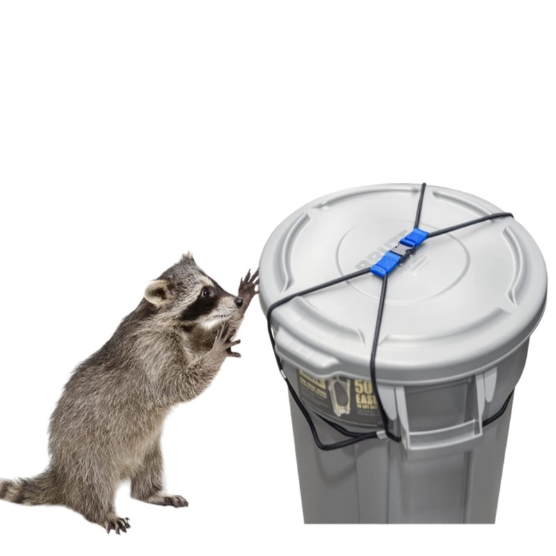 Multifuncional cuerda fija cubo de basura cerradura tapa cerradura basura al aire libre puede cuerda elástica pesada cubo de basura correa de bloqueo