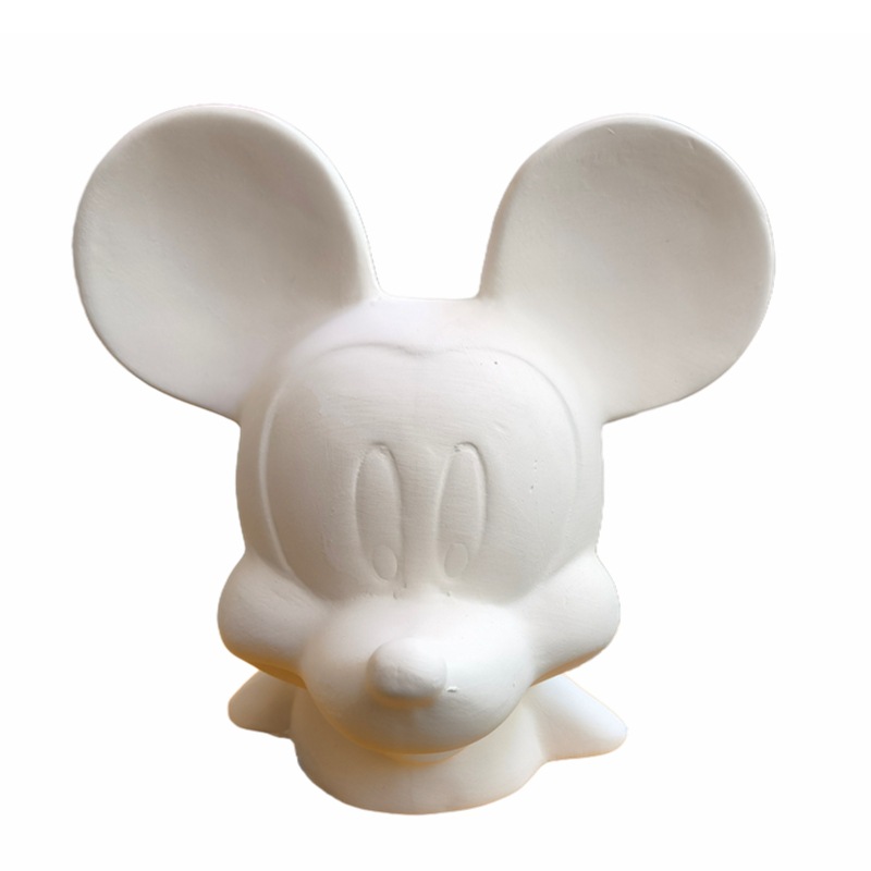 Nueva cerámica blanca Mickey jar diy graffiti puzzle juguetes estand de graffiti pintado jarro de cambio jarro