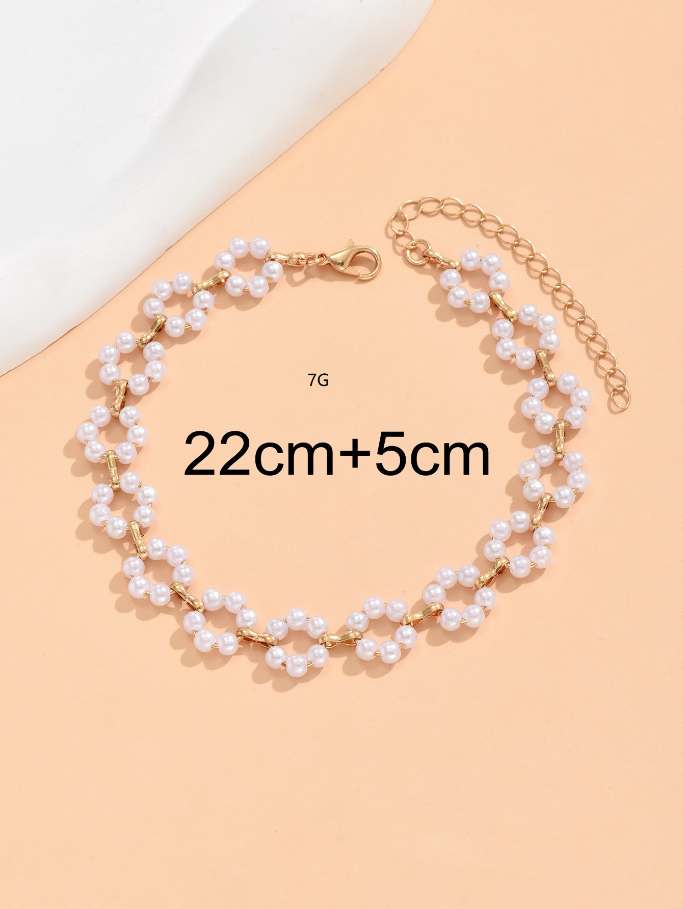 Flower Pattern Sweet Flower Artificial Pearl Alloy Beaded Enamel Women's Anklet