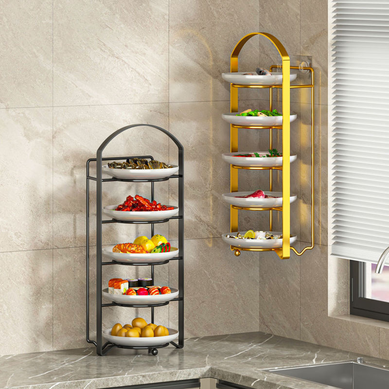 Meal Preparation Rack, Hot Pot Side Dish Storage Rack, Multi-Functional Multi-Layer Leftover Rack, Kitchen Plate Tray Rack