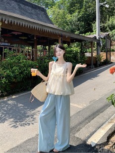 French-Style Romantic Three-Dimensional Bow Camisole for Women, Summer 2025 New Trendy Casual Sweet Temperament Top