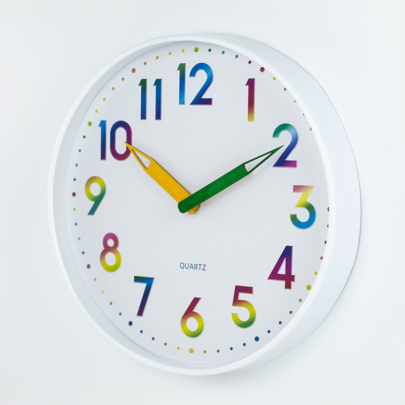 Colorful gradient clock cartoon wall clock wall-mounted Home modern minimalist modern quartz clock wall clock clock