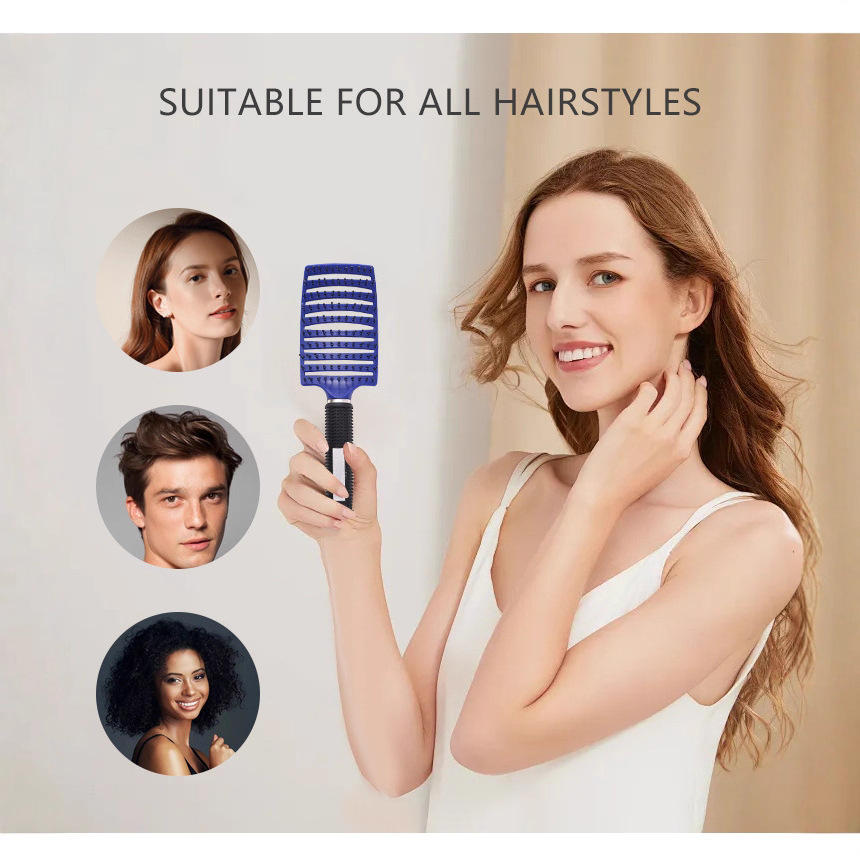 El nuevo peine de costillas de goma antideslizante esponjoso de Amazon peine peine de masaje de pelo suave peine de pelo rizado de rebote peine de niña
