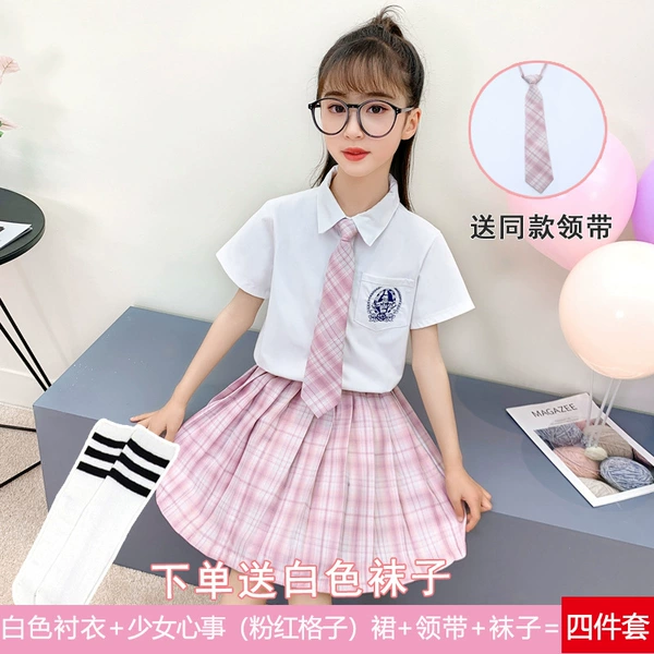 Girls' thoughts (shirt+skirt+tie+socks)