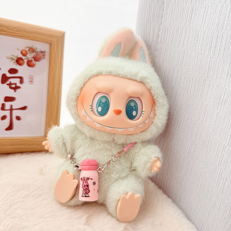 第二世代Labubu子供服ストラップ布服座ってビーチメガネ風セットかわいい服だけ|undefined