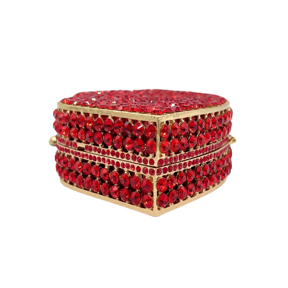 * Nuevos labios rojos transfronterizos bolsas de cena de diamantes hechas a mano metal hueco lleno de diamantes bolsas de banquete de mano de mujer