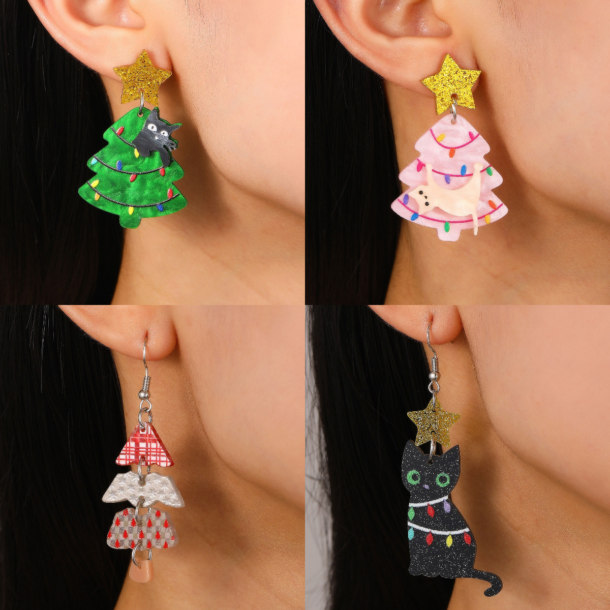 creative Christmas acrylic earrings