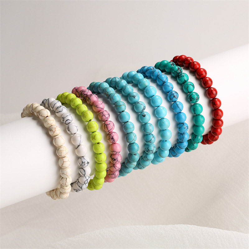 AliExpress Amazon 8mm natural rojo turquesa pulsera de cuentas de moda natural simple pulsera de los hombres y las mujeres