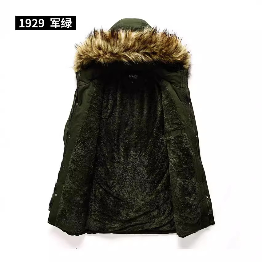 Transfronterizo 2023 otoño y invierno nuevo algodón lavado con agua grueso abrigo de cuello de cabello grande bolsas de comercio exterior ocio suelto abrigo para hombres
