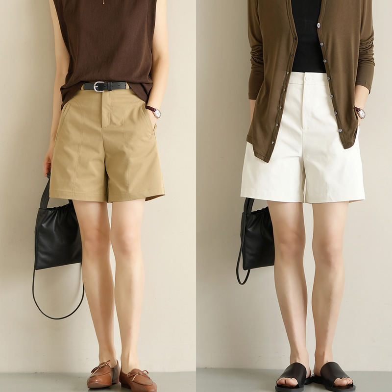 Comfortable Cotton Women's Bermuda Shorts Wrinkle-Resistant Commuter Shorts A-Line Slimming Suit Pants Summer Women's Clothing